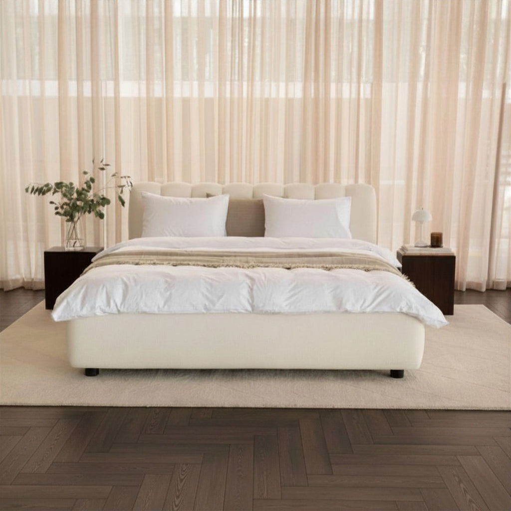 City Storage Bed. Stripe Headboard