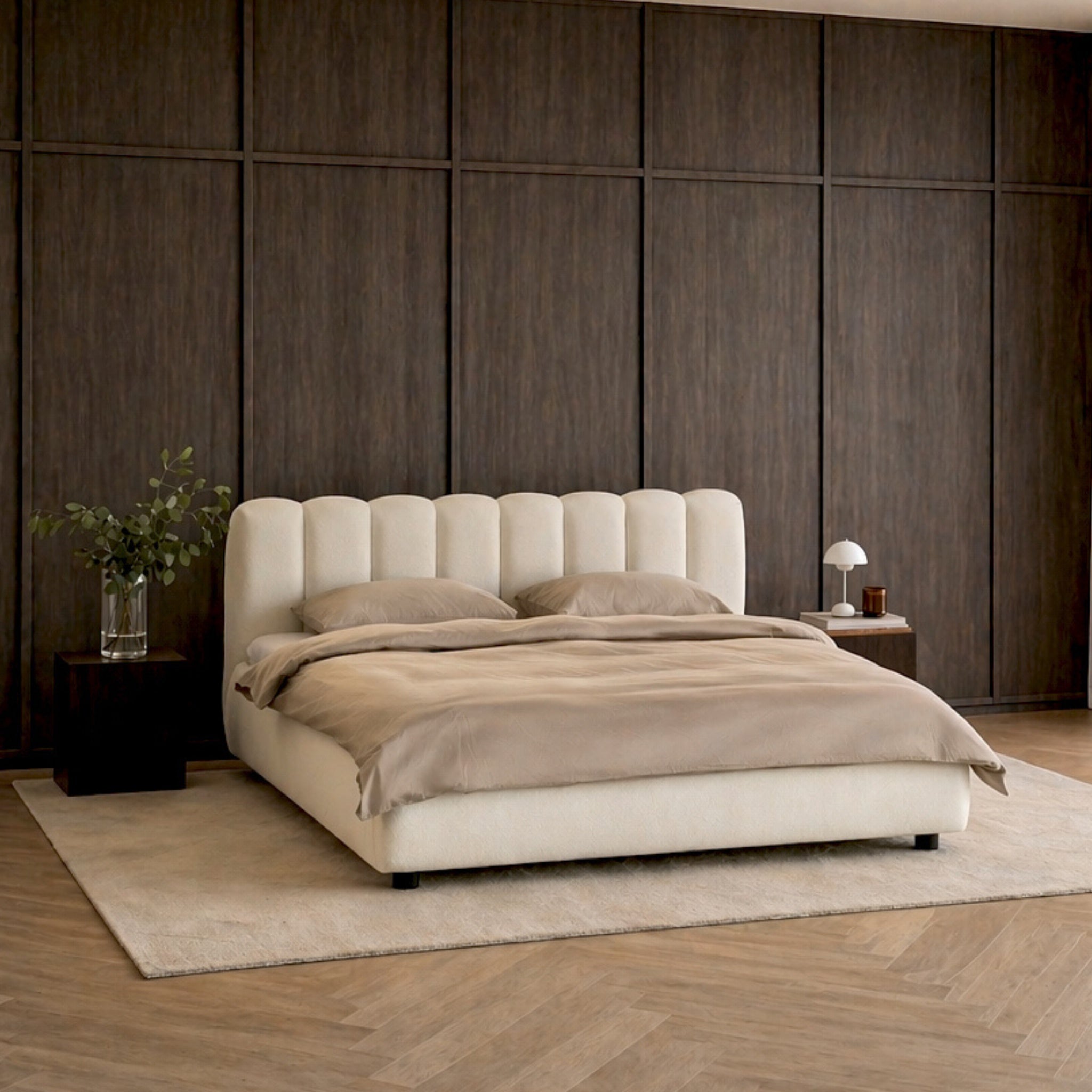 City Storage Bed. Stripe Headboard