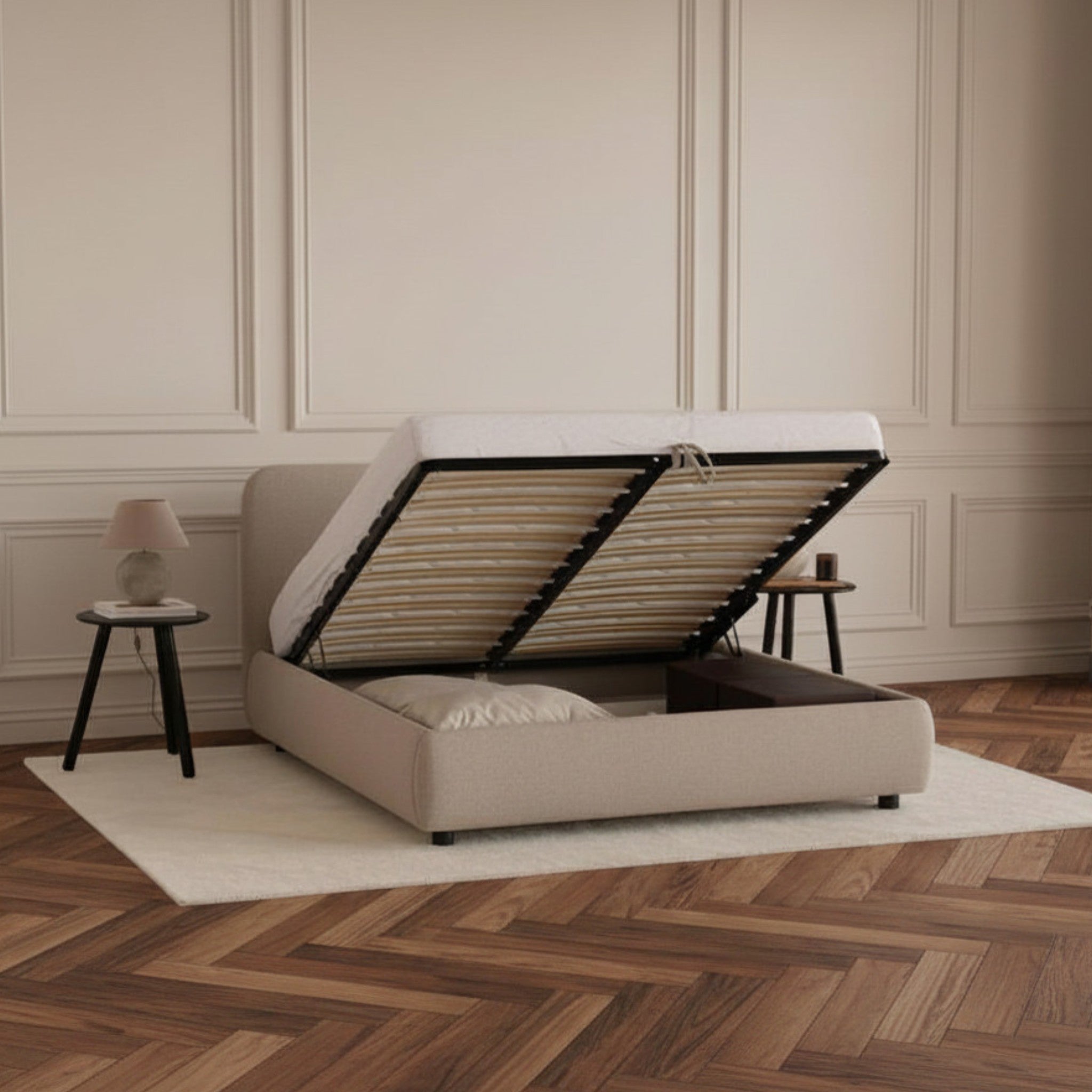 City Storage Bed. Plain Headboard