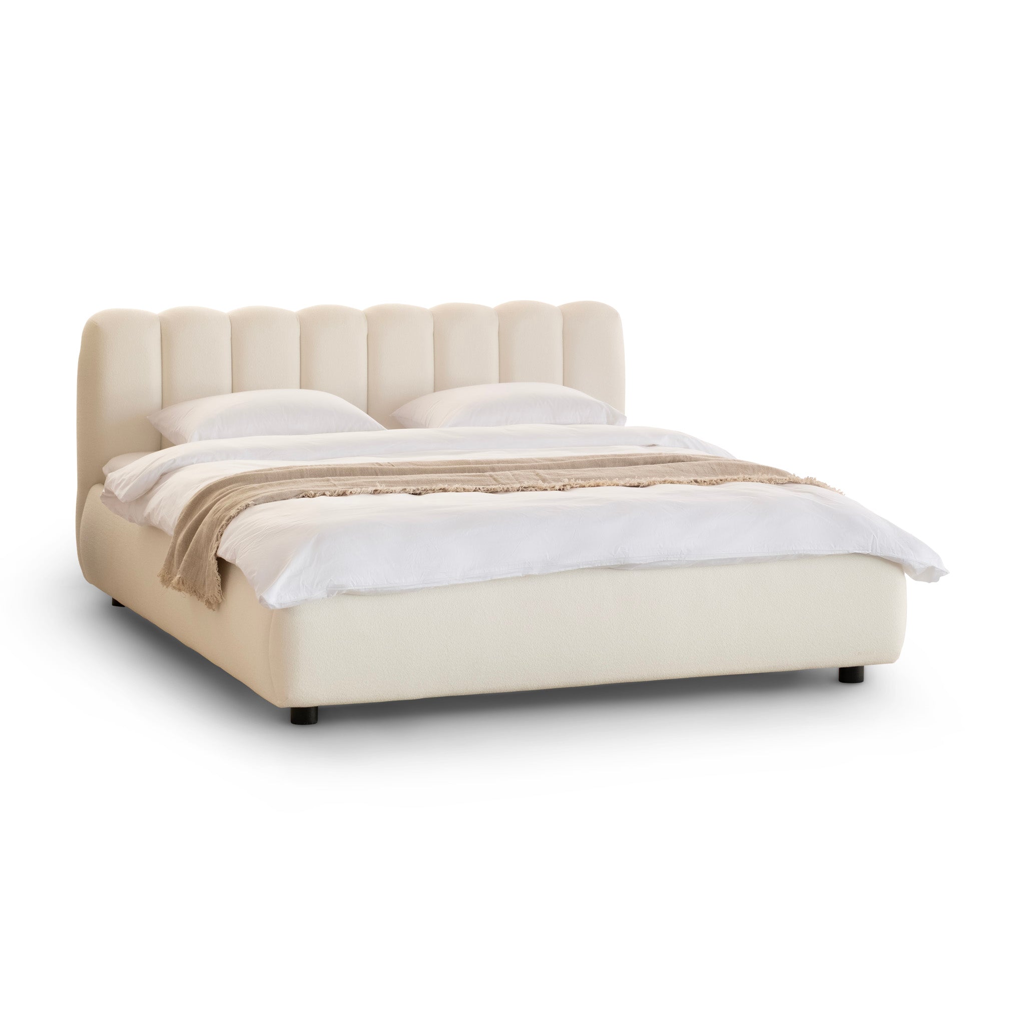 City Frame Bed. Stripe Headboard